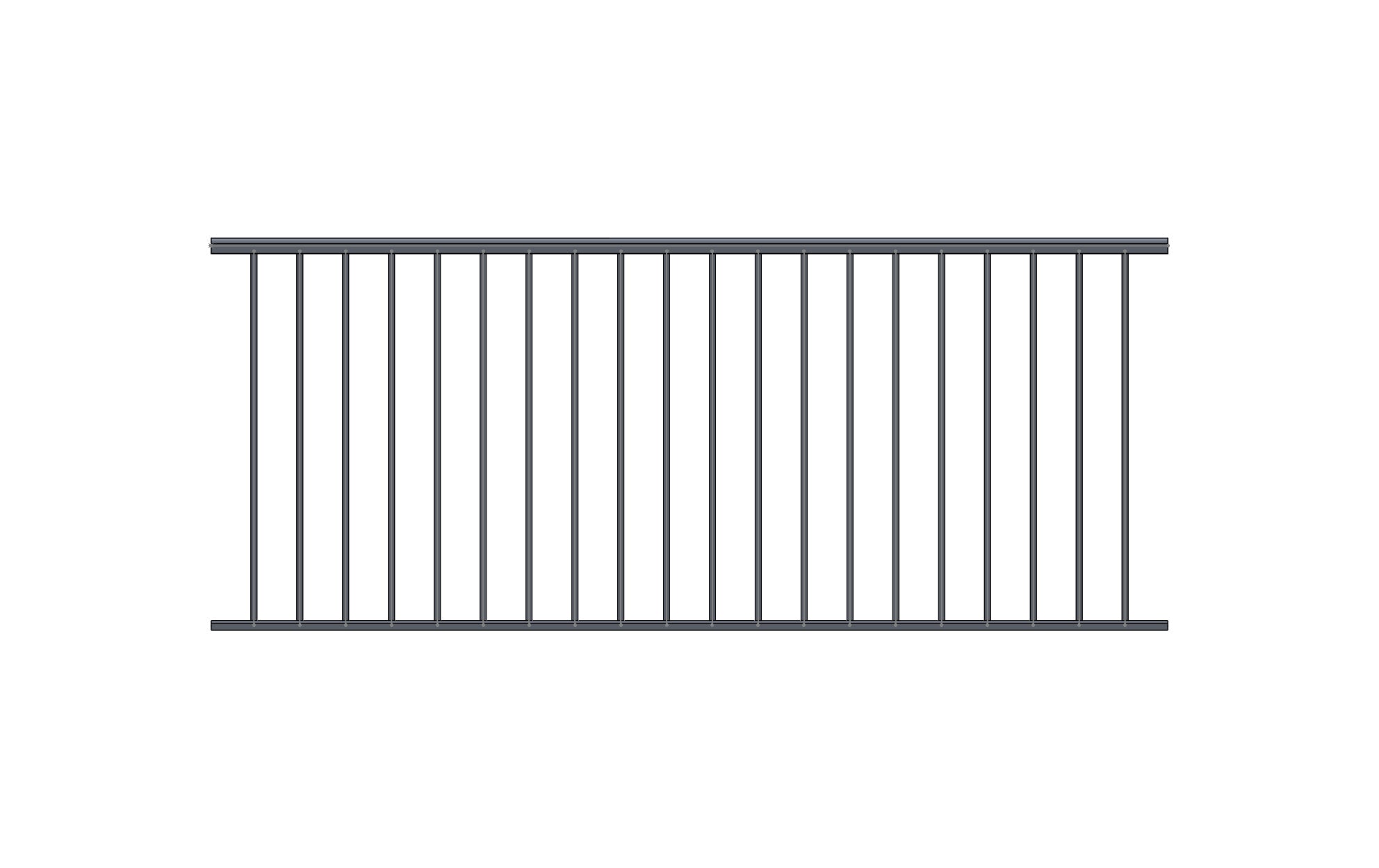 Aluminum Welded Picket Panels Single Top Rail