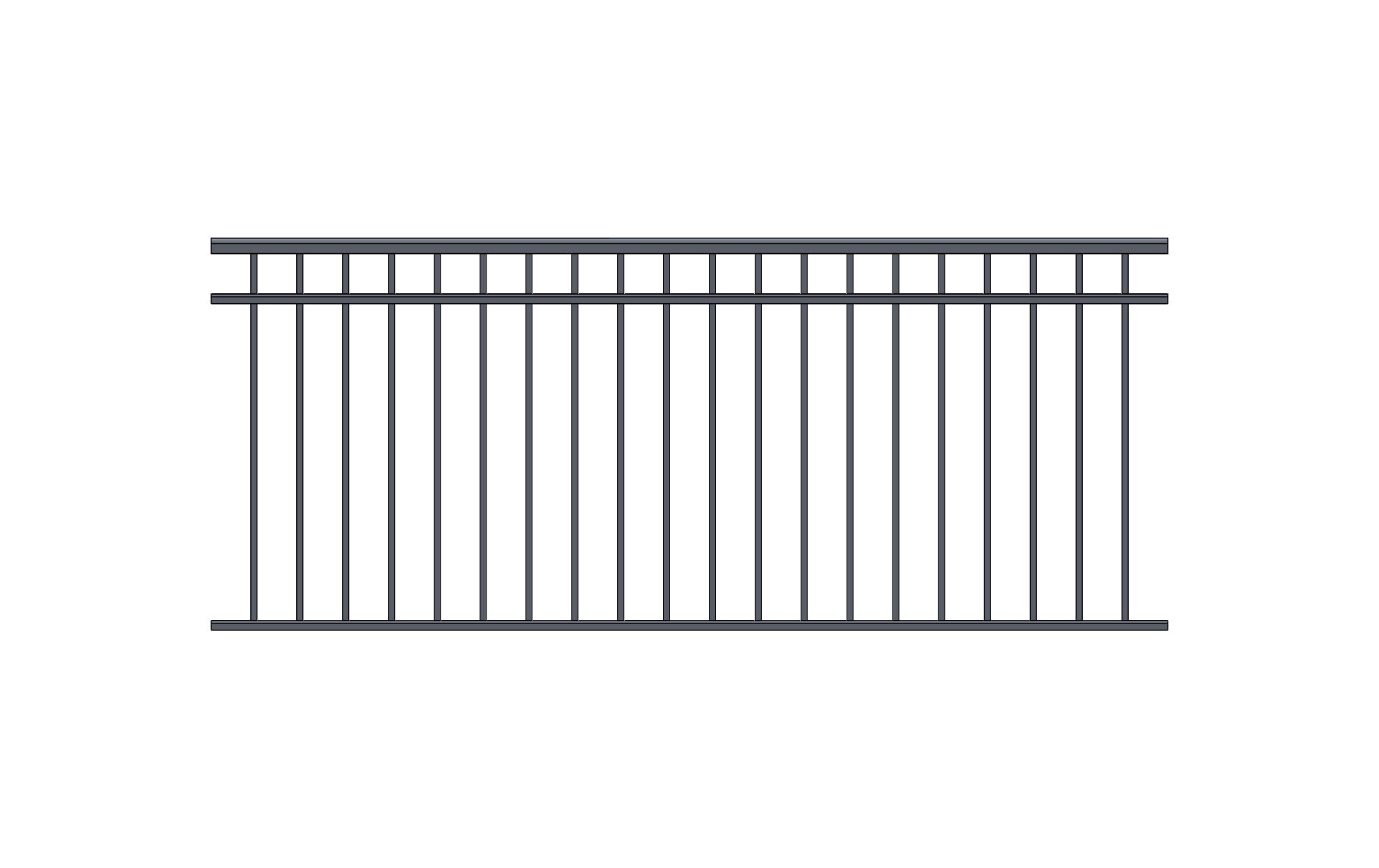 Aluminum Welded Picket Panels Double Top Rail